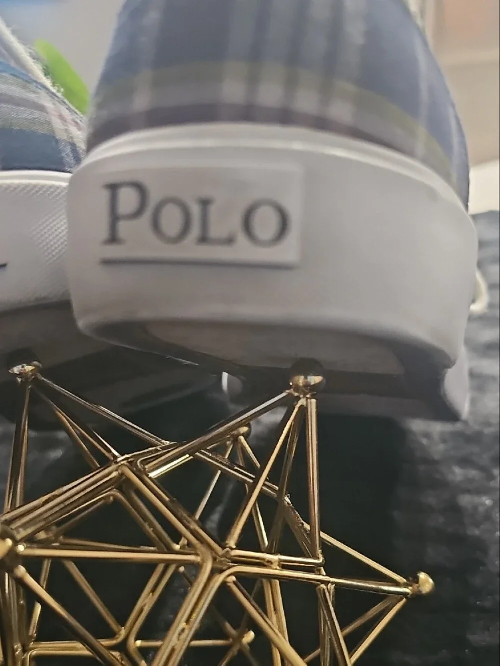 Ralph Lauren Polo Plaid Canvas Boat Shoes in Blue and Brown - Lace-Up Casual